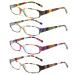 Cojwis 4 Pack Reading Classes Women Glasses Spring Sharnian Stylish multi-colored reader HD clear lens for women (4 color mixed-2 2.00) 4 Mix color-2 2.0 x