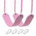 2 Pack Pink Swings Seats Heavy Duty 66 Inches Chain Plastic Coated - Playground Swing Set Accessories Replacement with Snap Hooks (Pink)