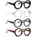 LUR Oversized Round Reading Glasses for Women - 4 Pack Ladies Readers Large Frame +1.50 4 Pack Mix Color 1.5 x