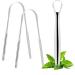 Gyyjw tongue scraper for adults 2 + 1 pack of surgical stainless steel tongue cleaner bad breath treatment tongue brush for children oral care scratches for oral hygiene