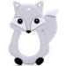 PREMYO Fox Teething Ring for Babies Cooling - Teething Aid Made of Silicone BPA Free Soft - Relieves Teething Pain - Gray