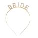 AUEAR  Rhinestone Bride Headband Elegant Bride Crown Bachelorette Party Headbands (Golden) 1 Count (Pack of 1) Golden