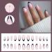 Justotry 24 Pcs Short Oval False Nails with Jewels | Black French Press On Nails | Striped Fake Nails with Nail Glue | Almond Medium Stick On Nails for Women | Nail Art Accessories - Buy Online on GoSupps.com