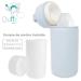 Duffi Baby Bottle Holder - Insulated Synthetic Leather Thermal Bag for Warm & Cold Bottles - Easy Clean Zip & Handle - Blue Circles Design - Buy Online on GoSupps.com