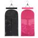 2 pieces of wigs storage bags with wooden suspension Portable hair extensions Storage pockets dustproof wig bag (black + pink)