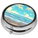 Beach Cartoon Round Pill Box | 3-Compartment Travel Organizer | Portable Pill Box for Travel - Buy Online on GoSupps.com