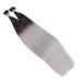 Keratin Bonding Hair Extensions - #1B/Silver Ombre 40cm 100 Strands 100% Remy Real Hair - U-Tip Extensions by Novon Hair Extent - Buy Online on GoSupps.com