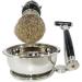 4-in-1 Razor Holder & Shaving Brush Set for Men - Black Enamel Gift Set | Stylish and Practical Shaving Accessories - Buy Online on GoSupps.com
