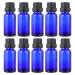 FRCOLOR 12pcs Blue Essential Oil Empty Bottle Cosmetic Bottles Perfume Bottles Refillable Oil Bottle Refillable Empty Amber Bottle Essential Oil Dropper Bottles Glass Pack Bottled Travel 0.3 Ounces Blue