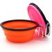 Slson Foldable Travel Dog Bowls - 2 Pack (1000ml) with Carabiners for Dogs & Cats - Safe Portable Pet Feeding & Water Bowls in Orange & Pink - Buy Online on GoSupps.com