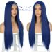 Buy Women s Dark Blue Lace Front Wig - Atayou Long Straight Synthetic Wig for Cosplay & Halloween - 5x2 Inches Tip (Blue 382) - Buy Online on GoSupps.com