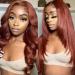 QTHAIR 14A Body Wave Lace Front Wig 18inch Copper Red Pre Plucked Glueless Human Hair - Buy Online on GoSupps.com