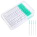 200 pieces interdental brushes silicone interdental brushes soft dental brushes with box portable dual-house dental floss stick toothpick for tooth cleaning gap (green)