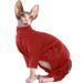 Hjyokuso sphynx cats clothing cat sweater breathable soft sweater for cats cat mantle warm catwear with four legs cat shirt for sphynx cornish rex devon rex Peterbald xxl red red