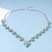 Boho Turquoise Moonstone Teardrop Necklace - Silver Opal Vintage Statement Jewelry - Buy Online on GoSupps.com