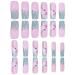 Acrylic Press On Nails False Nails Square Fake Nails with Glue Reusable Cute Press On Nails Gradient Flower Fake Nails with Designs Full Cover Medium Coffin