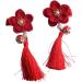 MAGICLULU 2 Pairs Hair Clip for Chinese Clothes Hair Clips Long Tassel Barrette Little Flower Barrettes Chinese Flower Hair Clips Asian Hair Chinese Style Child Red Side Clip - Buy Online on GoSupps.com