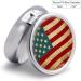 Vintage American Flag Round Pill Box | 4th of July Pill Organizer | 3 Compartment Decorative Metal Pocket Case - Buy Online on GoSupps.com