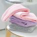 3pcs Hair Towel Wrap Set - Button Drying Towel Hat for Women with Long Hair (Pink Purple Gray) - Buy Online on GoSupps.com