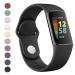 YLK bracelet for Fitbit Charge 5 Braces/Fitbit Charge 6 Bracse women men improved silicone watch strap Sport Adjustable replacement band for fitbit charge 5 bracelets/batch 6 bracelets black