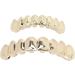 Gag Teeth Hip Hop Teeth Set Alloy Golden False Teeth Decoration Brace for Halloween Costume Party Favors Photos Props  - Buy Online on GoSupps.com