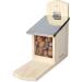 Navaris Squirrel Feeder - Durable Pine Wood House for Outdoors - Metal Roof Feeding Station for Garden Backyard Squirrels - Buy Online on GoSupps.com