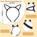 SwirlColor Cat Ears Headband Halloween Black Cute Furry Cat Ears Hair Bands with Self-Adhesive Face Gems Glitter for Kids Adults Fancy Dress Cosplay Party - Buy Online on GoSupps.com