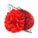 amangul Teenagers Hair Clip with Flower Decor Top Hat Shape Hairpin Colorful Hair Clip for Taking Photo Hairpins for Woman Girl(Red)