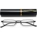 Vevesmundo Metal Reading Glasses - Compact Light Spring Hinge Black Blue Light Filter 3.0x Classic Reading Aid with Metal Etui - Ideal for International Shipping - Buy Online on GoSupps.com