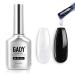 GAOY Glitter Gel Top Coat, 16ml Silver Iridescent Gel Nail Polish Sparkly No Wipe Clear Top Coat, Soak off UV LED Finish Gel for Nail Art Silver Spots Gel Top Coat
