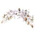 Flower Headband Bridal Headbands Wedding Rhinestone Bride Hair Clip Handmade Floral Headpiece Bridesmaid Party Hair Accessories for Women Girls (Gold)