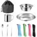 29pcs Stainless Steel Outdoor Camping Mess Kit for 4 Person | Tableware Set with Plate, Bowl, Cup, Spoon, Fork, Knife | Ideal for Camping, Backpacking & Hiking - Buy Online on GoSupps.com