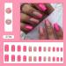 Buy Hot Pink Flower Press-On Nails | Glossy Nude Pink French Tip Fake Nails | 24PCS Acrylic Full Cover with Rhinestone Daisy Design | Perfect for Summer - International Shipping - Buy Online on GoSupps.com