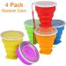 4 Pack Silicone Collapsible Travel Cup Set with Lid - Reusable & Expandable Drinking Mug for Camping and Hiking - Buy Online on GoSupps.com