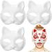 Luxshiny 3 STK Halloween Decor - Hand-Painted White Masquerade Masks Cat Face Fox Graffiti Perfect Accessories for Creative Costumes - Buy Online on GoSupps.com