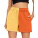 Grimgrow Girls' Athletic Running Shorts Cotton Patchwork Workout Short Pants Yellow Orange 14