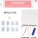 Frosted Blue French Tip Press on Nails with Rhinestone Designs - 24Pcs | Square Acrylic False Nails | Reusable Stick on Nails for Women - Buy Online on GoSupps.com