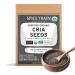 SPICE TRAIN, Organic Chia Seeds with Omega3 (397g/14oz) USDA Organic Raw Chia Seeds from India, Resealable Zip Lock Pouch | Black Chia Seeds Organic for Food, Rich in fibers | Chia Seeds for Smoothies