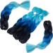 SEGO 5 Packs 24 Afro Braid Hair Extensions - Crochet Synthetic Hair in Black Dark Blue & Light Blue | International Shipping - Buy Online on GoSupps.com