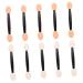 FRCOLOR 100pcs Double Ended Eyeshadow Brush Makeup Brush Mini Makeup Dual-side Smudger Tool Cosmetic 6.5x1.3cm Black