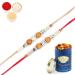 Ghasitaram Gifts Rakhi for Brother Rakhis Online - Set of 2-Nbh206 Rakhis with 100 GMS of Dryfruits Mix Can Rakhi with 100 gms of Dryfruits Mix Can