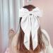 White Hair Bow Hair Bow French Soft Ribbonsatin Satin Hair Bow Simple Large Hair Bow with Long Silky Satin Tail Large Bows 90's Accessories for Party Women Girls - Buy Online on GoSupps.com