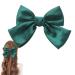 MISSTARS Bow Hair Clip Hair Bows for Women Big Bowknot Hairpin French Hair Clips Solid Color Soft Satin Silky Hair Bows for Women Girls (Green)