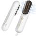 FRANO Cordless Hair Straightener Brush - Portable Straightening Brush for Travel Negative Ions Fast Heating Straightener for Women Lightweight Mini Hot Comb with Fast Charge USB+Type-C (White )