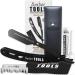 Men's Razor Set | Professional Barber Knife with 50 Blades Cloth Alum Pen & Case - Ultimate Black Shaving Tools - Buy Online on GoSupps.com
