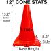 12 Pack LVL10 Pro Training Cones - Heavy Duty & Crack Resistant - 12 Inch Size - Buy Online on GoSupps.com