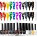 MIZHSE Marble Gel Nail Polish  12 Colors Blooming Gel Marble Ink Nails Watercolor Magic Blossom Nail Polish For Nail Salon Home DIY 7ml Blue