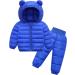Saymany Winter Coat for Children - Hooded Down Jacket & Pants Set - Royal Blue Age 2-3 | Light & Windproof - Buy Online on GoSupps.com