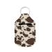Dreaweet Portable Hand Sanitizer Holder Keychain Travel Size Bottle Keychain Holder for Women Backpack and Purse Brown Cow