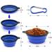 Collapsible Water Bowl for Dogs & Cats - Portable Pet Food Bowl with Carabiner (350ml) | Small Blue & Green - Buy Online on GoSupps.com